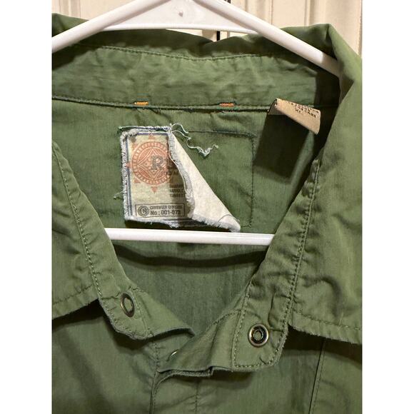 Ruff Hewn Men’s Shirt Sleeve Army Green Button Down Casual Work Shirt XL - Picture 8 of 13
